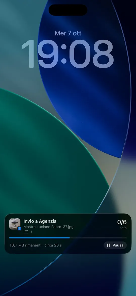 FTP One sulla schermata di blocco di iPhone