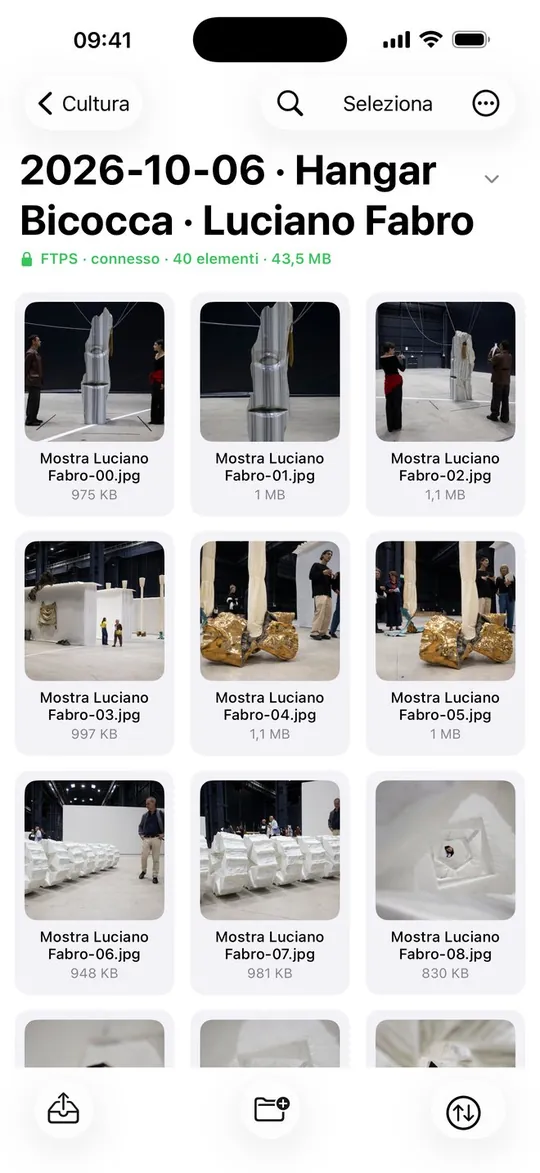 FTP One su iPhone: le foto di una cartella del server