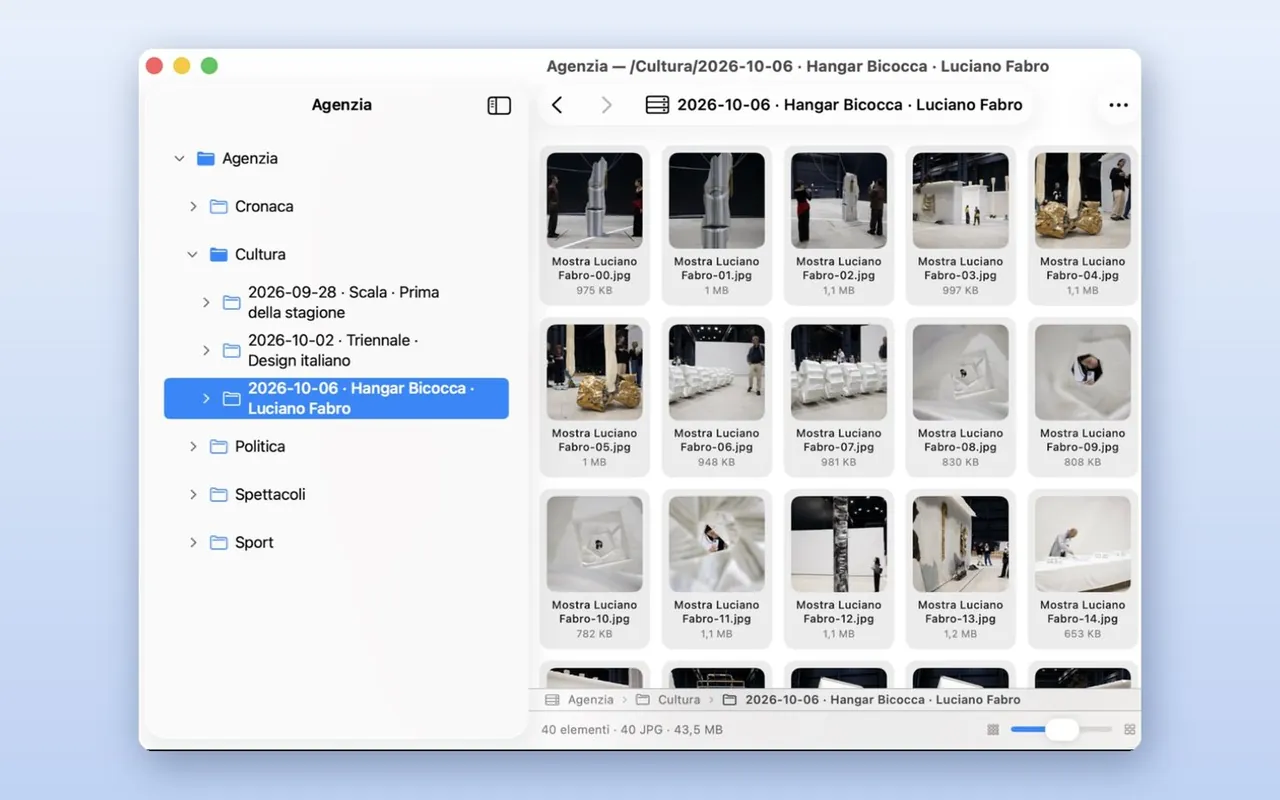 FTP One su Mac: cartelle del server e foto